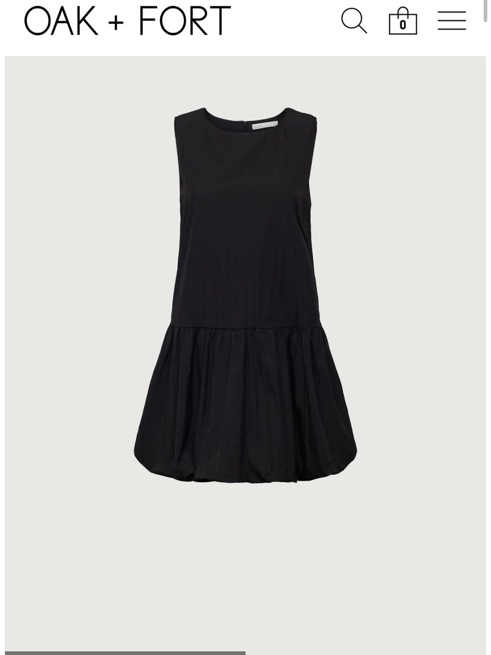 OAK + FORT Black Sleeveless Bubble-Hem Dress